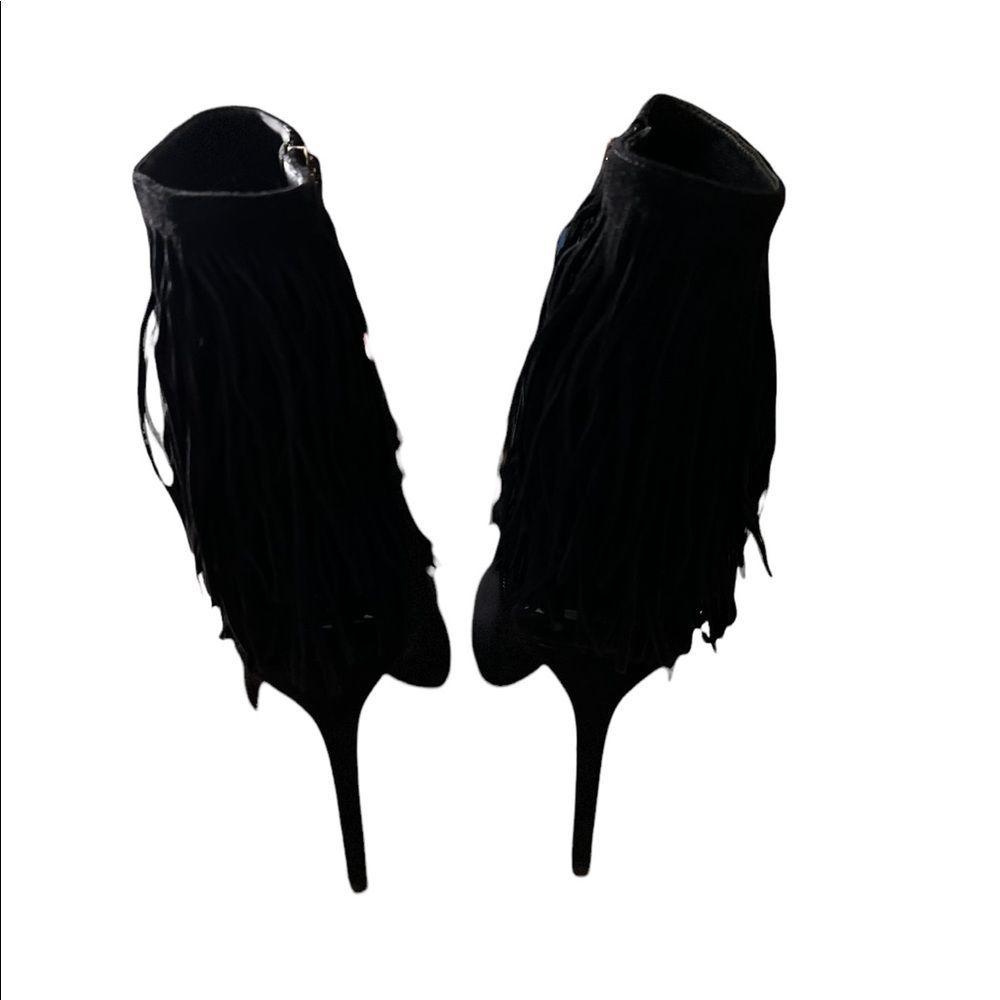 Sam Edelman Arizona Tassel Peep Toe Heel Black - Picture 6 of 11